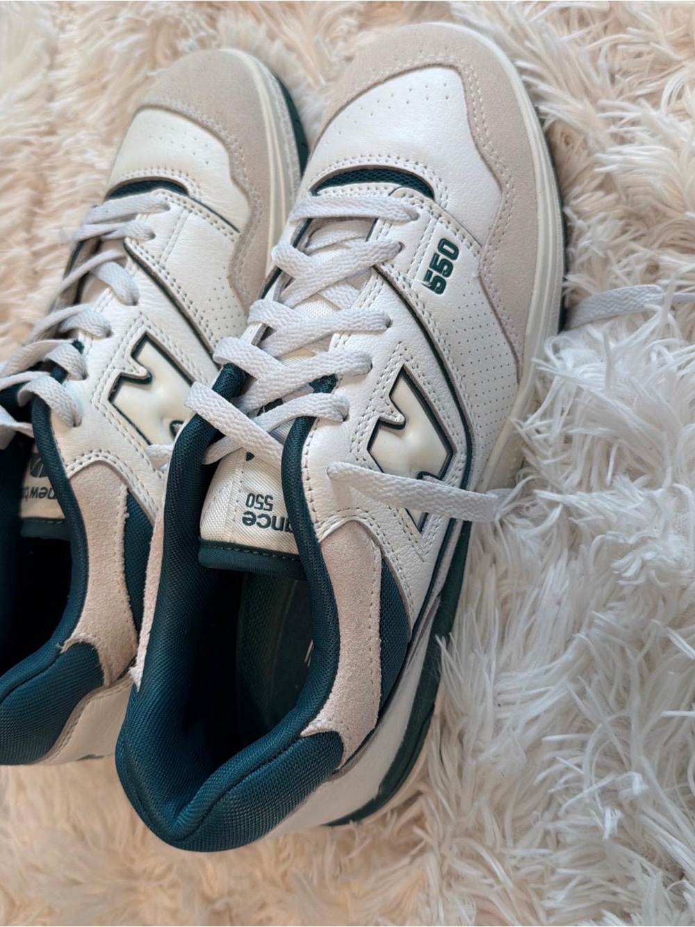 New Balance Kids Sneakers in White and Teal